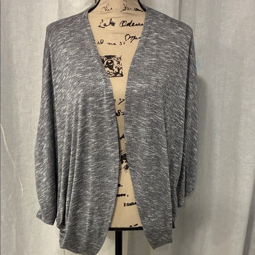 White House Black Market Charcoal Open-Front Cardigan